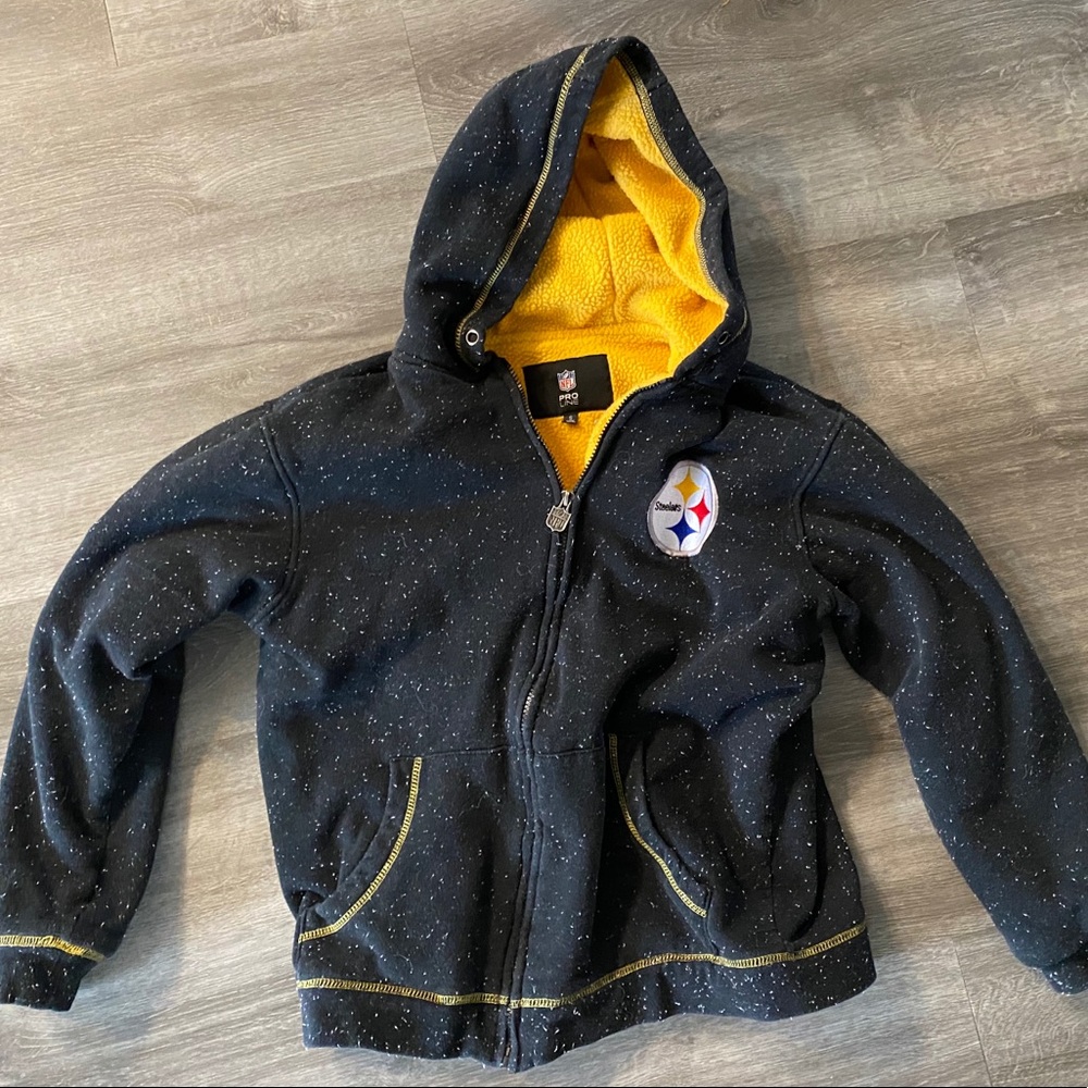 NFL Pro Steelers fleece lined Full zip hoodie